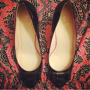 NEW Kate Spade High Heels - Black Patent Bow